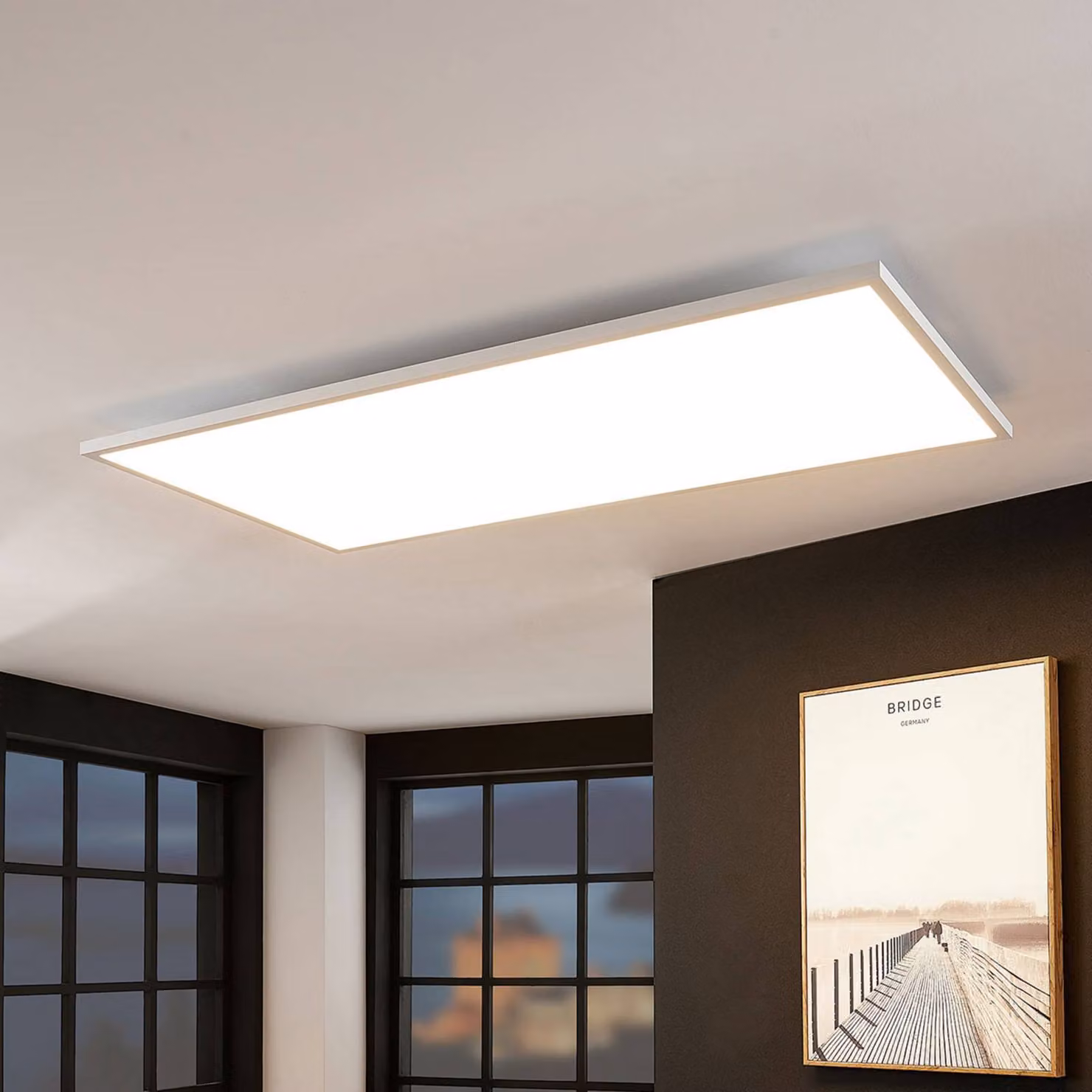 Pannello LED Brenda, 120 x 60 cm, CCT, telecomando Brenda Arcchio, dimmerabile, Bianco / Opale, Soggiorno / Sala da pranzo, Moderno, Pannello LED