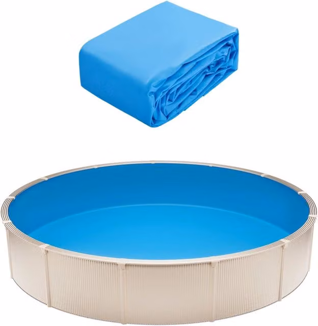 Rivestimento per Piscina Rotonda in Vinile Stile Unibead, Protezione Pareti Fuori Terra 15 Piedi 47 Pollici, Resistente Durevole per Giardino