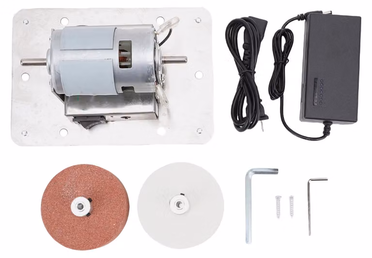 Mini smerigliatrice da banco a 2 ruote, smerigliatrice elettrica multifunzione per tagliare metallo e legno, ideale per la creazione di gioielli e per la lucidatura