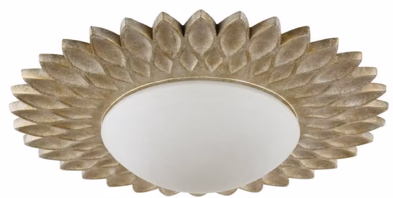 Casa Padrino plafoniera di design crema oro / bianco Ø 56 x H. 10,3 cm - Lampada da soffitto moderna