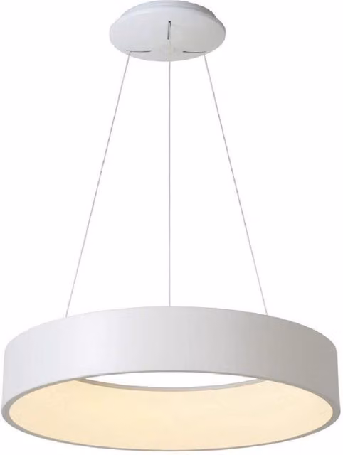 Trade Shop - Lampada Sospensione Led 60w Cct Pendente Cerchio Lampadario Moderno Luce 230v 80cm - Bianco