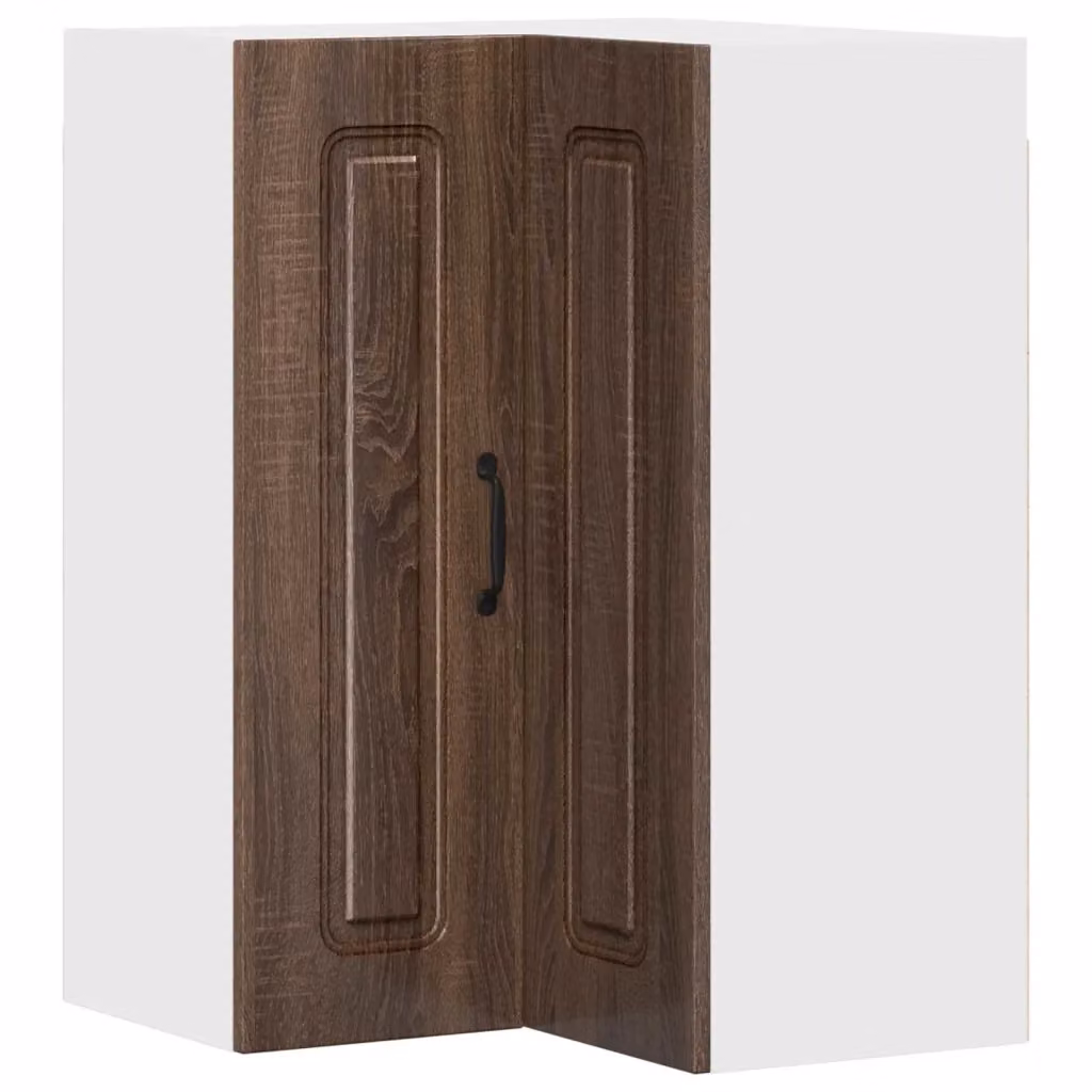 Mobile da cucina d'angolo moderno vidaXL in legno rovere marrone con ripiani interni e ante a battente L/P/H: 57 x 57 x 80 cm – 2