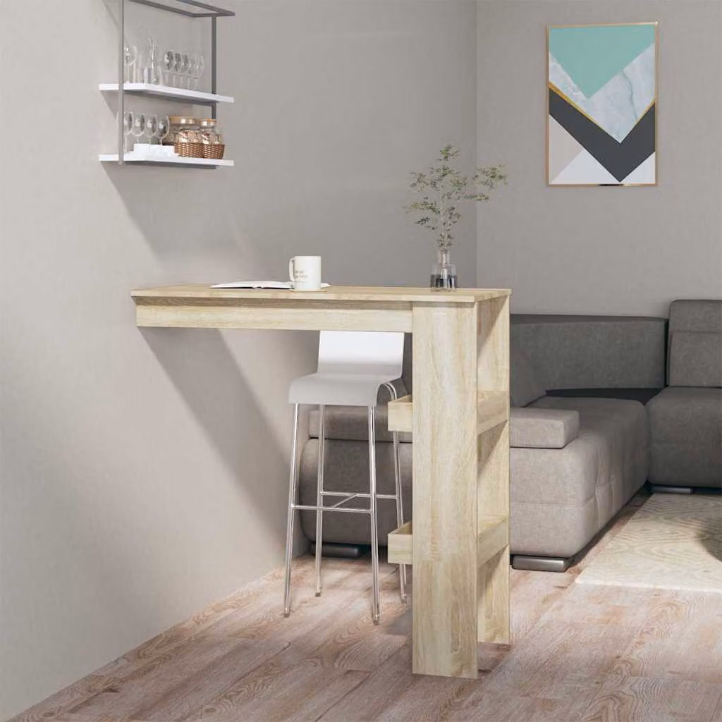 Bancone da muro vidaXL in legno Rovere Sonoma, L 102 cm x P 45 cm x H 103,5 cm