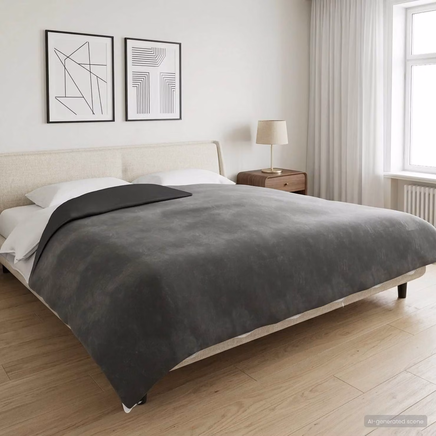 Coperta Ponderata vidaXL Antracite L: 200 cm, P: 225 cm, 9 kg, in Cotone e Poliestere con Microbilie di Vetro