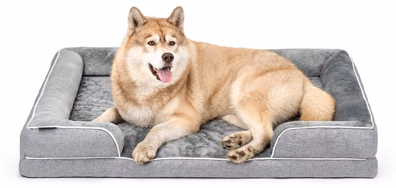 Cuccia ortopedica per cani con bordo rialzato, dimensioni 122x89 cm