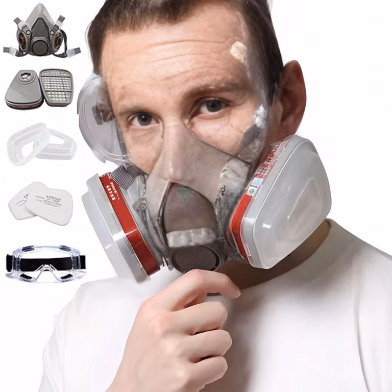 Solidchoice - Maschera antigas con filtro e visiera di sicurezza