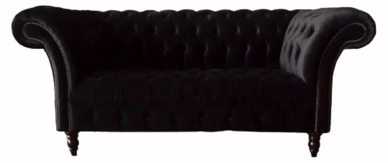 Chesterfield 2 Sitzer Designer Sofa Couch Polster Luxus Couchen Textil
