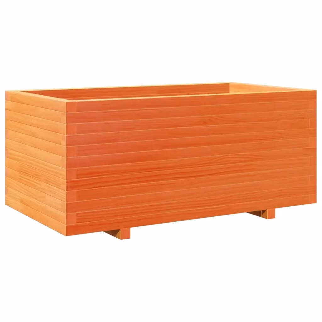 Fioriera da giardino vidaXL in legno massello di pino, colore marrone, L 110 cm x P 60 cm x H 49,5 cm – 2