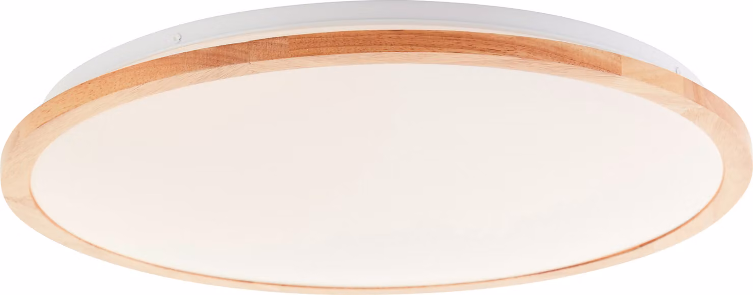 Plafoniera LED brillante Plafoniera LED Bario, 52 cm, 4500 lm, 3000-6500 K, dimmerabile, legno/plastica