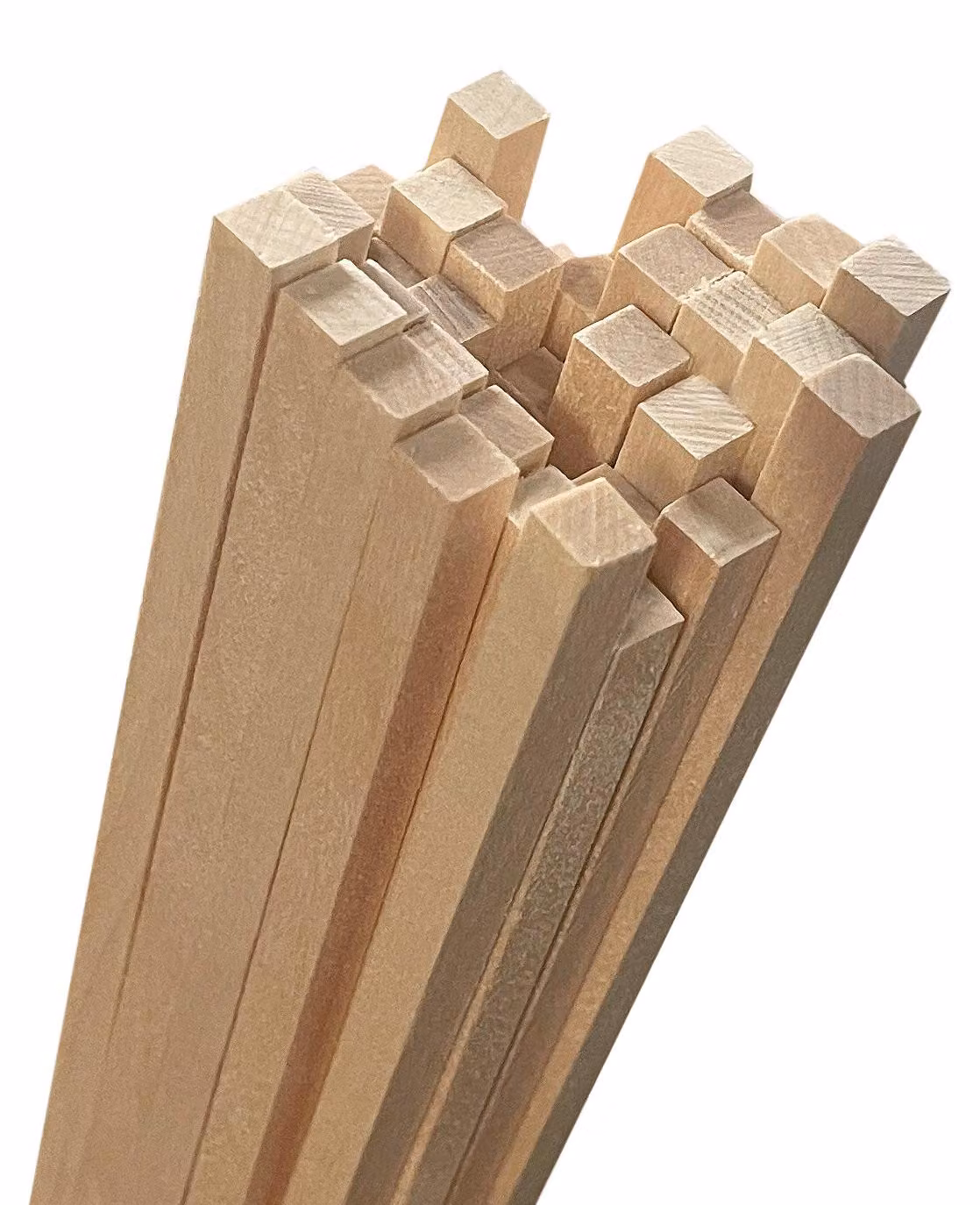 Grande set di 1000 bastoncini di legno (quadrati, 8x8 mm, lunghezza 70 cm, legno di betulla)