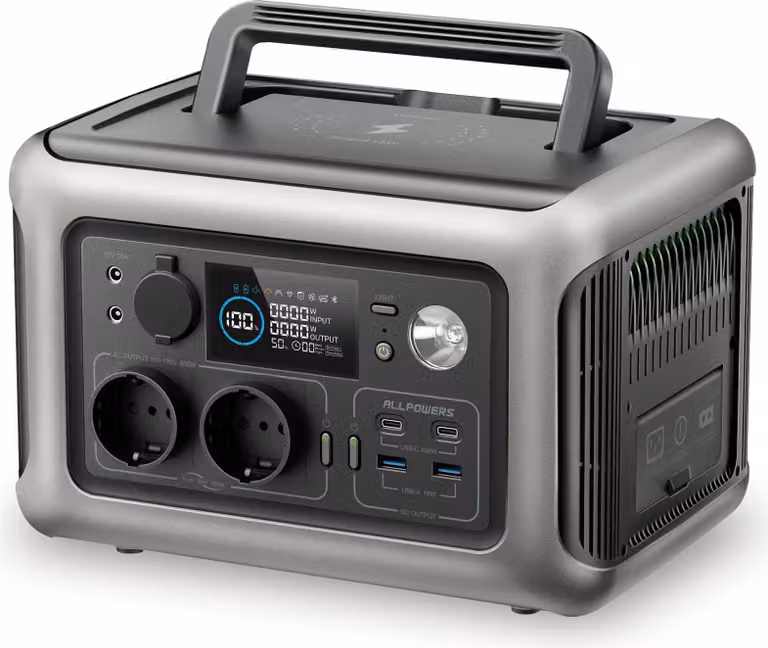 Stazione di ricarica portatile, potenza in uscita 600 W, batteria LiFePO4 a lunga durata, R600 Solo, UE