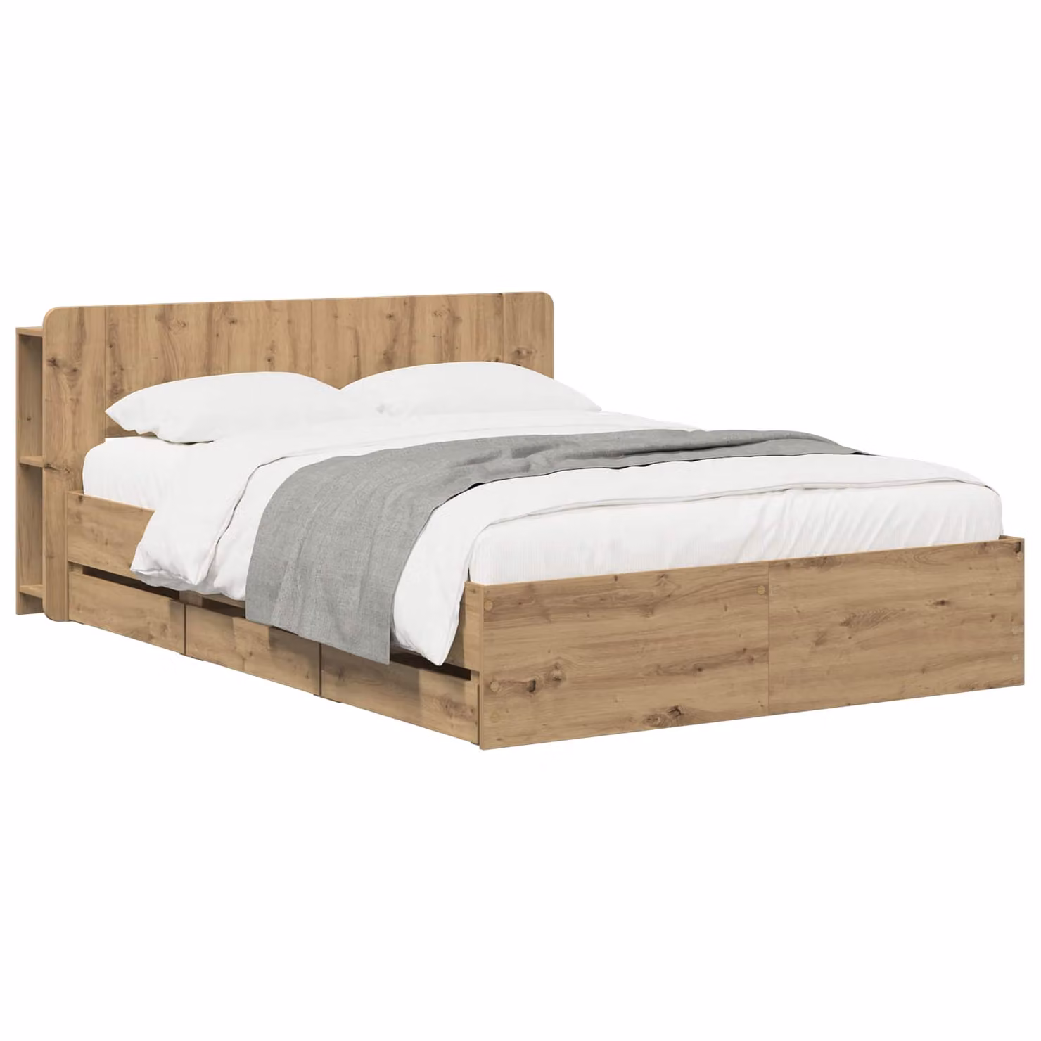 Letto con contenitore e cassetti vidaXL in legno marrone, L/P/H: 160 x 200 x 221,5 cm