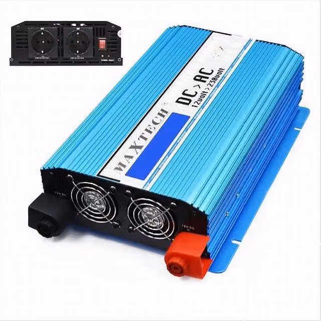 Inverter di potenza Maxtech HN3000-12V da 12V a 230V con onda sinusoidale 3000W colore blu