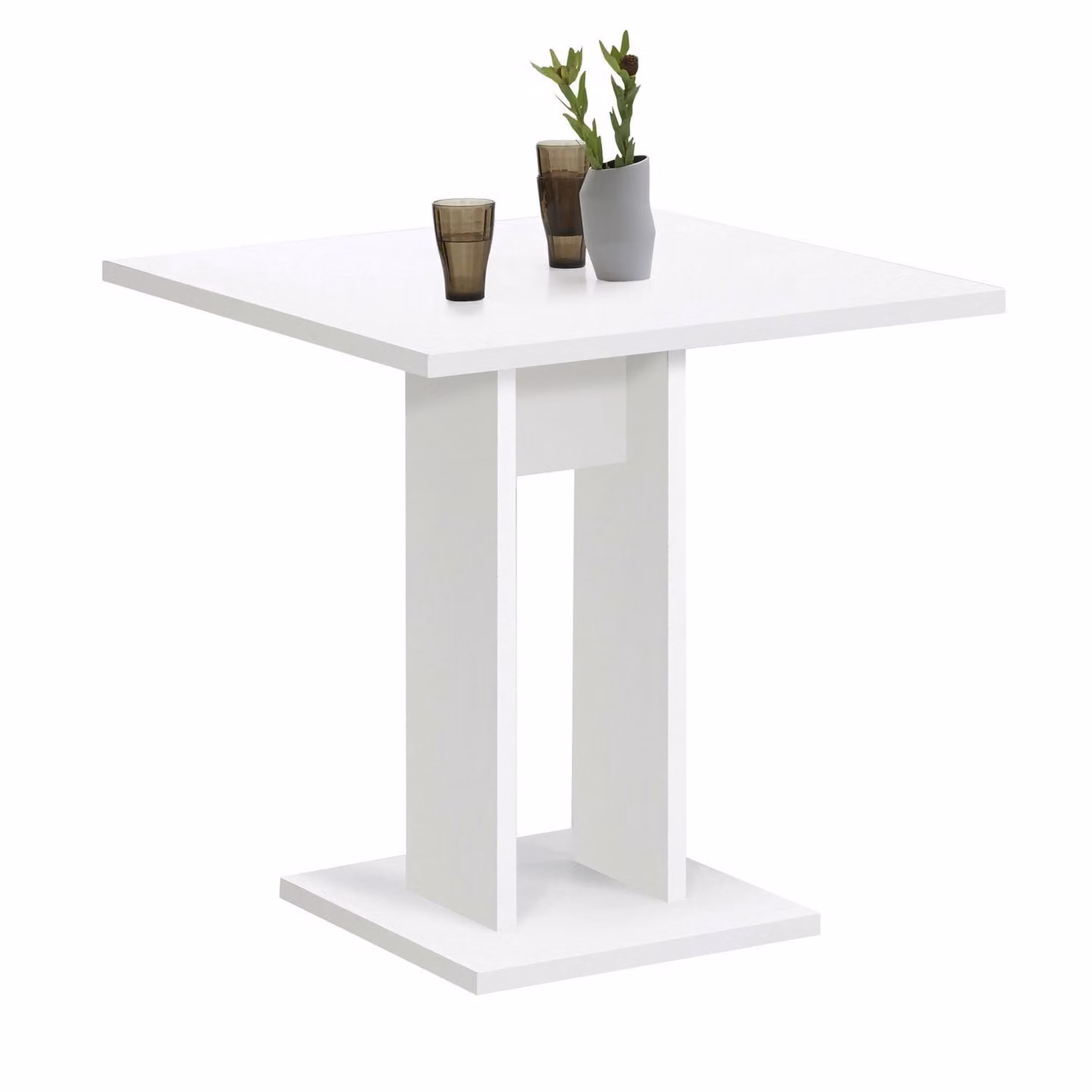 FMD mobili tavolo da pranzo a colonna 70 x 70 x 75 cm tavolo da cucina bianco per cucine strette
