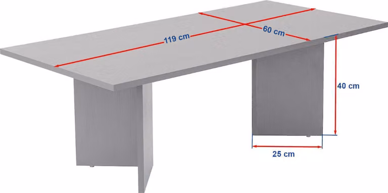 Calicosy - Tavolino con piano rettangolare L119 cm - SABIN