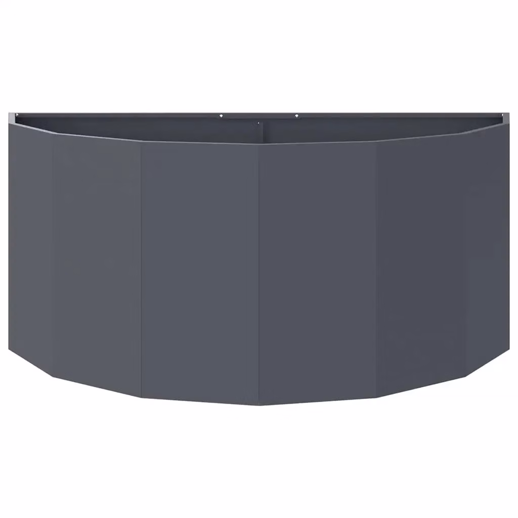 Fioriera semicircolare moderna in acciaio antracite per giardino o patio L: 120 cm, P: 60 cm, H: 50 cm HELLOSHOP26 – 2