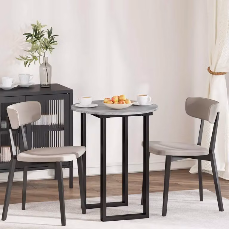 Piano del tavolo rotondo vidaXL in legno ingegnerizzato MDF grigio, Ø 60 cm, H 1,5 cm
