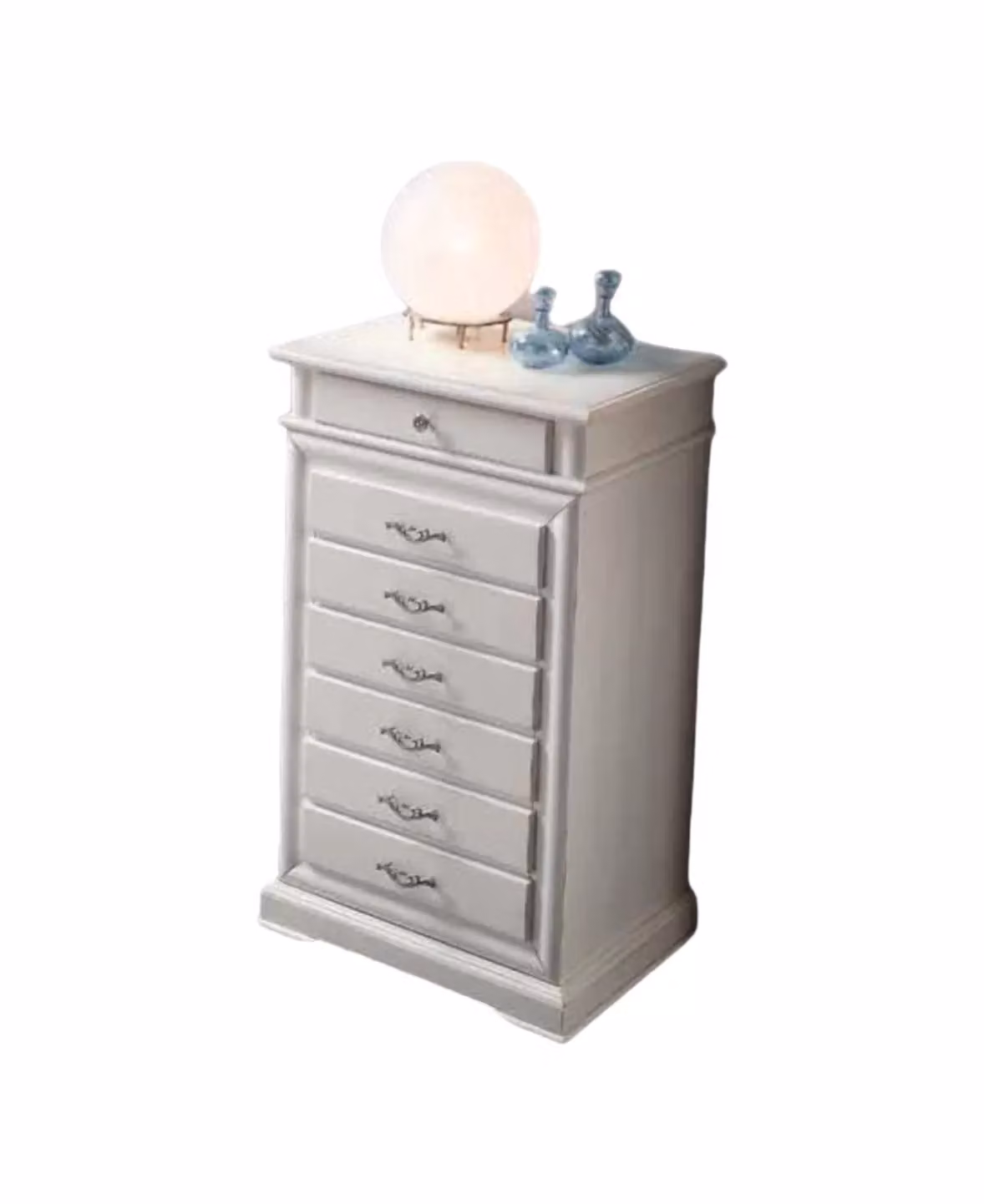 Cassettiera settimanale in legno bianco con 7 cassetti Mobili 2G L/P/H: 71 x 53 x 117 cm – 1