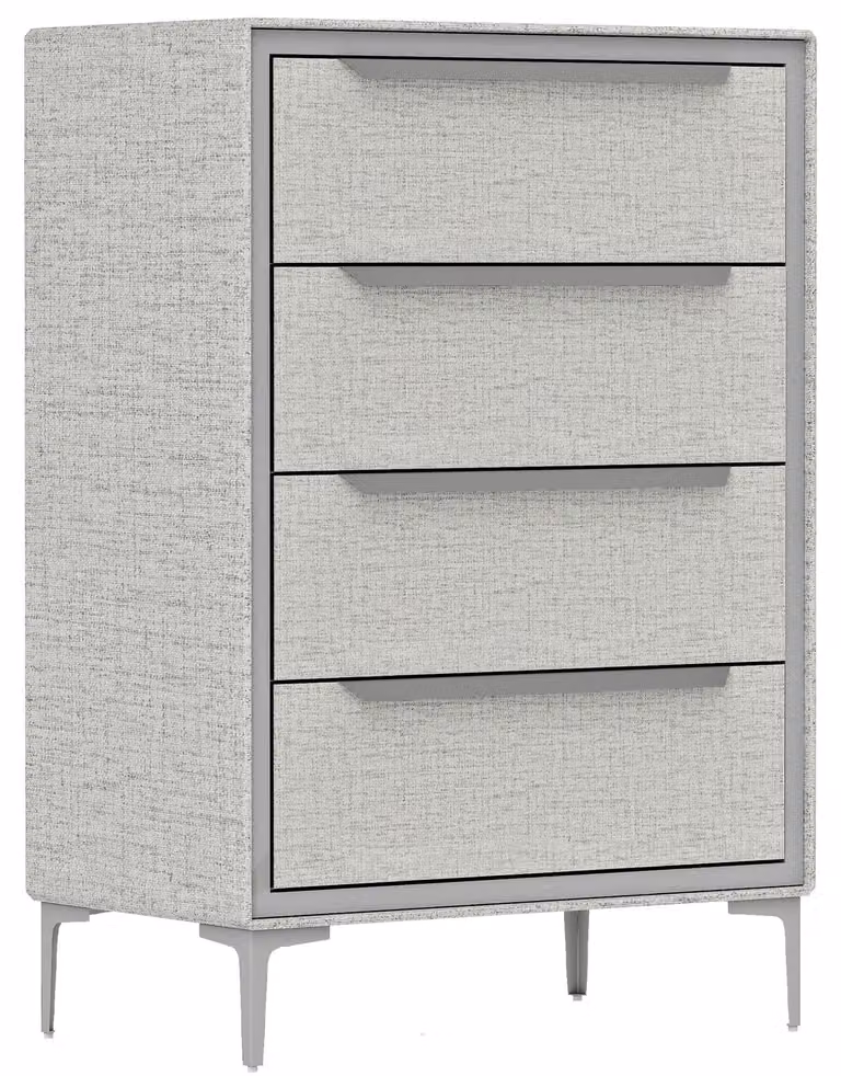 Cassettiera 4 Cassetti 60x36x88 cm con Rivestimento in Tessuto Effetto Lino in Acciaio Grigio