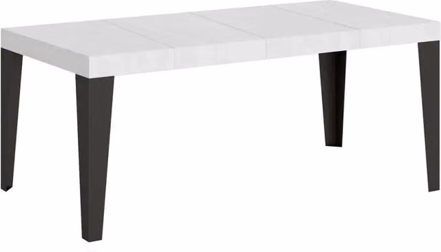 Tavolo allungabile Itamoby Flame bianco frassino con gambe in metallo antracite L: 200-460 cm, P: 90 cm