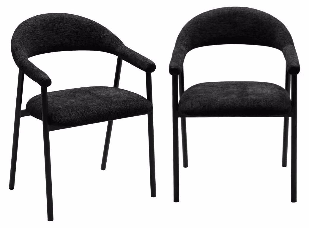 Calicosy - Set di 2 sedie in tessuto bouclé L56 cm - AREN