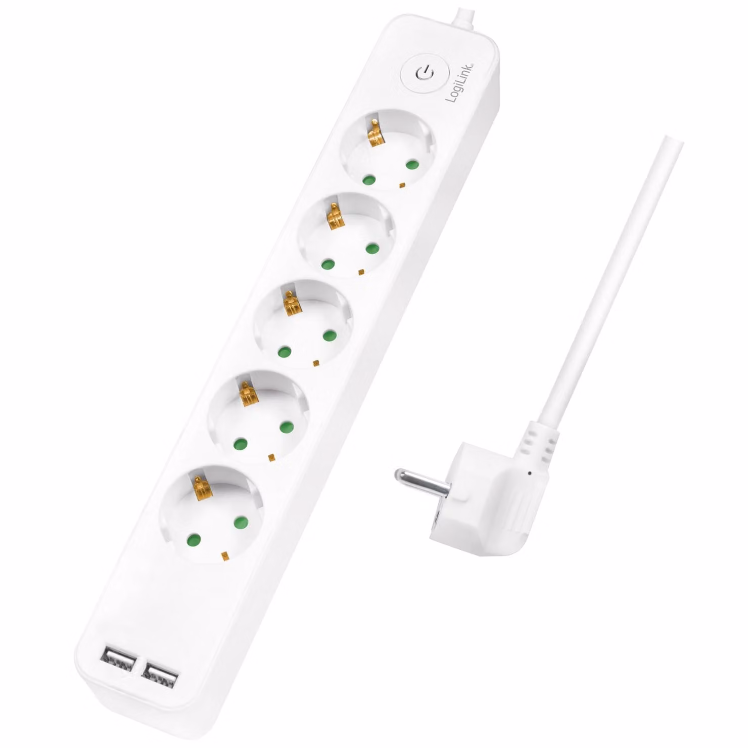 Logilink Steckdosenleiste 5-fach, 1,5m 2xUSB 5V/2,1A max.