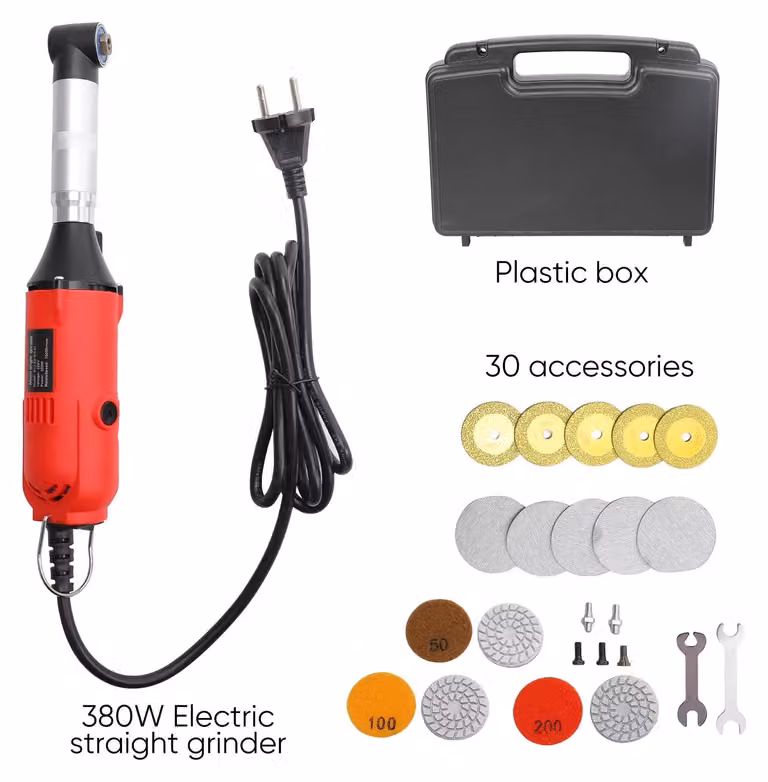 Levigatrice e lucidatrice elettrica per piastrelle in Vetroceramica - smerigliatrice angolare a 90° - 380 W - 220 V - 15.000 giri/min - 6 livelli di velocità - Tipo A