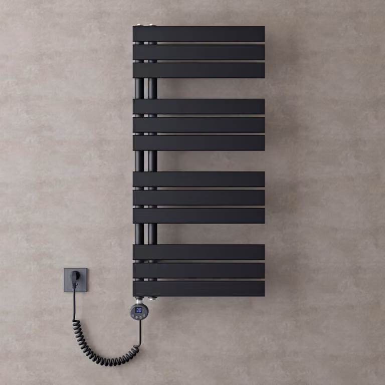 doporro Scaldasalviette Elettrico Bagno con Termostato Digitale e Funzione Timer 104x50cm 800W Antracite, Termoarredo Elettrico Temperatura Regolabile, Radiatore da Parete Verticale - FN