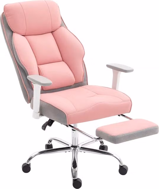 Sedia da Ufficio Ergonomica con Braccioli e Poggiapiedi ¨C Minimal ¨C Rosa