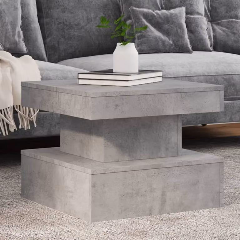 Maison Exclusive - Tavolino con luci LED grigio cemento 50x50x40 cm