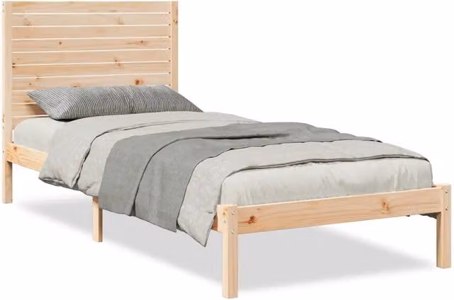 Letto singolo | Letto per adulti | Giroletto Extra Lungo senza Materasso 90x220 cm Legno Massello