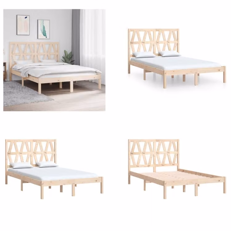vidaXL Letto in legno massiccio di pino 140x200 cm - Struttura del letto - Struttura del letto - Mobili da camera - Letto matrimoniale