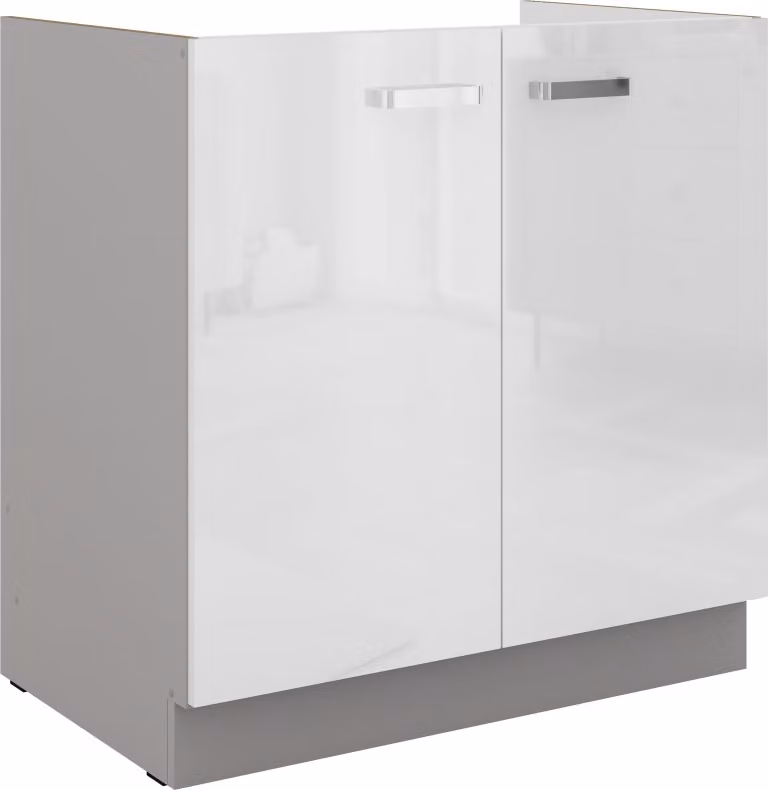 Lavello 80 Bianca Bianco lucido Grigio Mobile cucina Cucina componibile