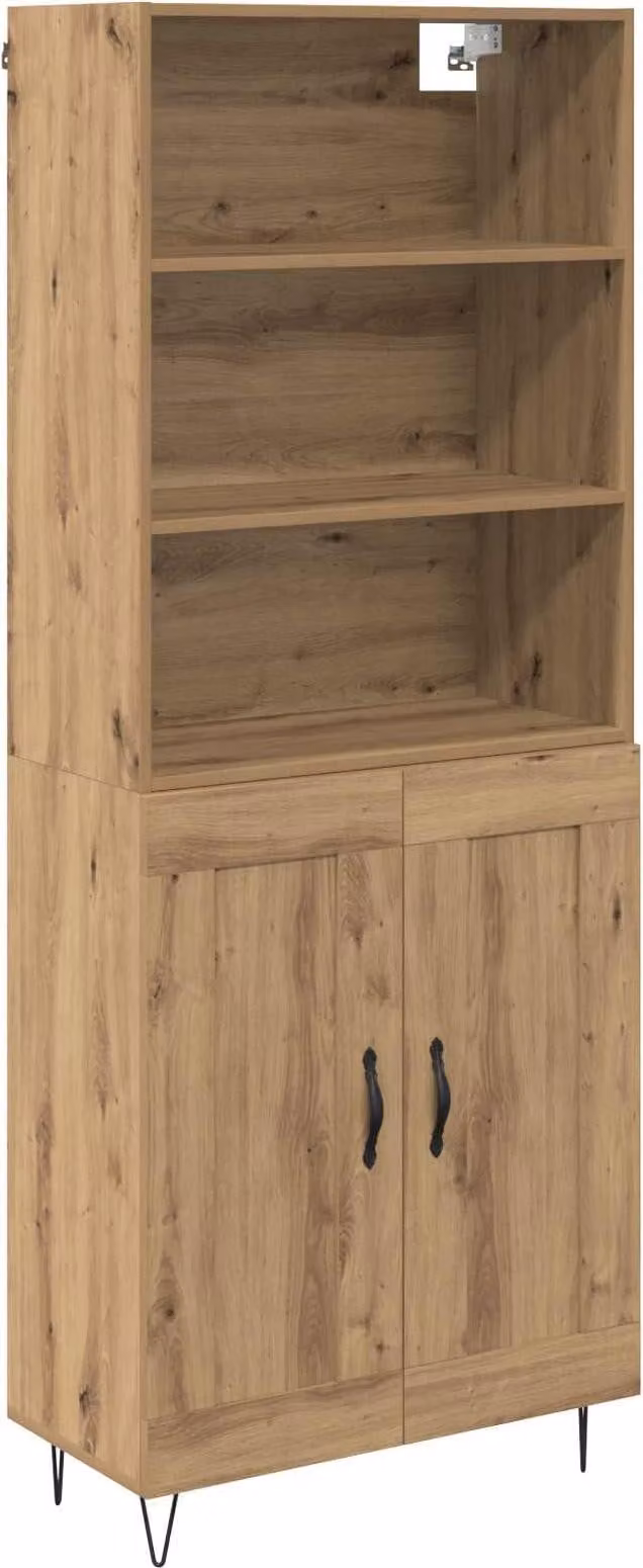 Credenza 2 pcs Rovere artigianale Legno multistrato