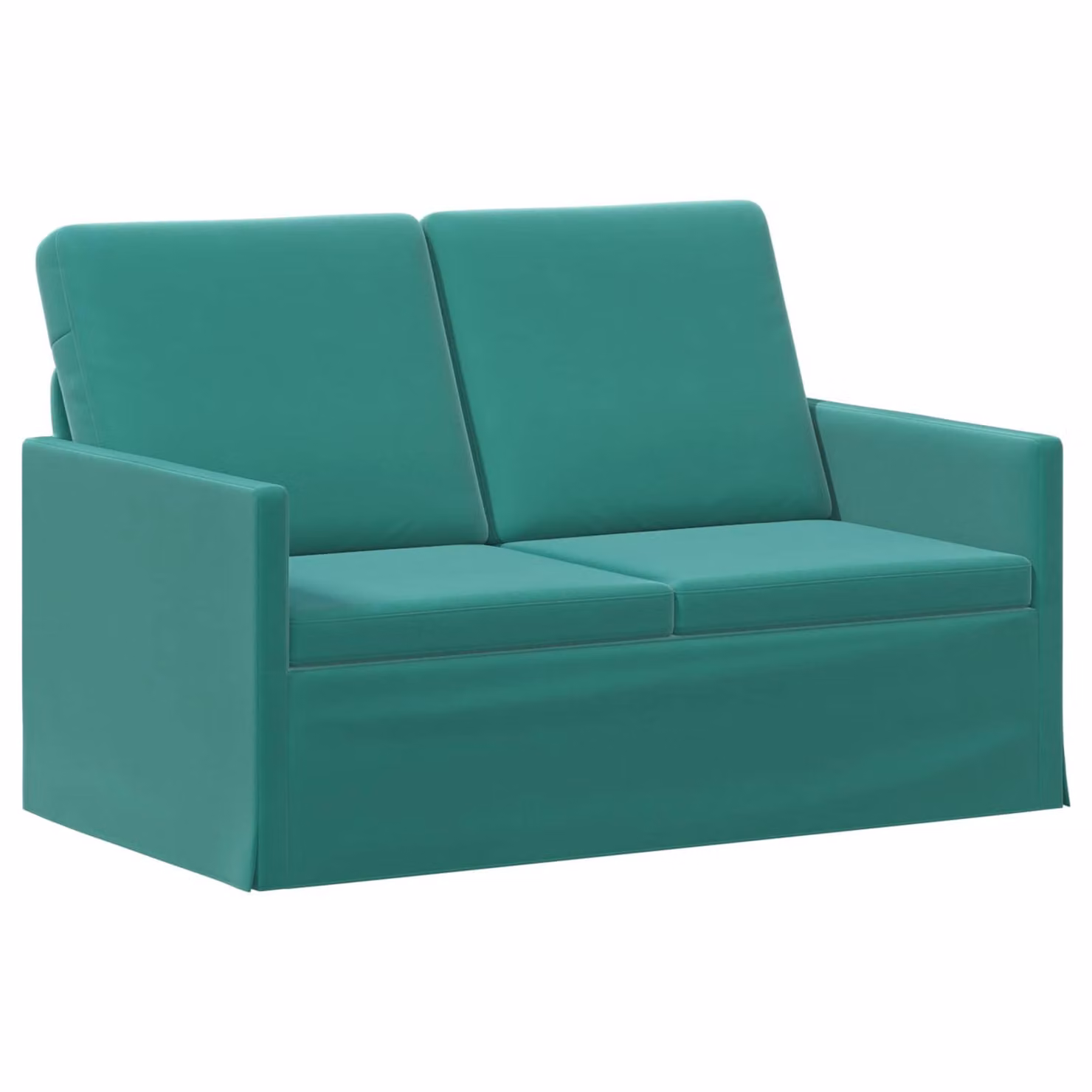 Divano a 2 posti vidaXL in velluto turchese con struttura in metallo L: 130 cm, P: 81 cm, H: 82 cm