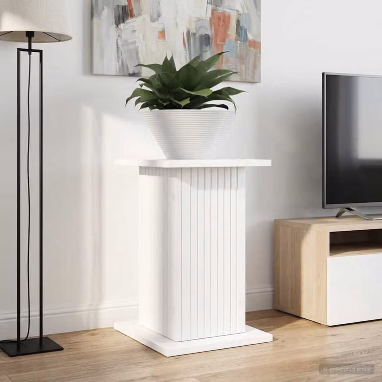 Set di 2 tavolini da appoggio moderni vidaXL in legno bianco, rettangolari, L/P/H: 30,5 x 30 x 43 cm