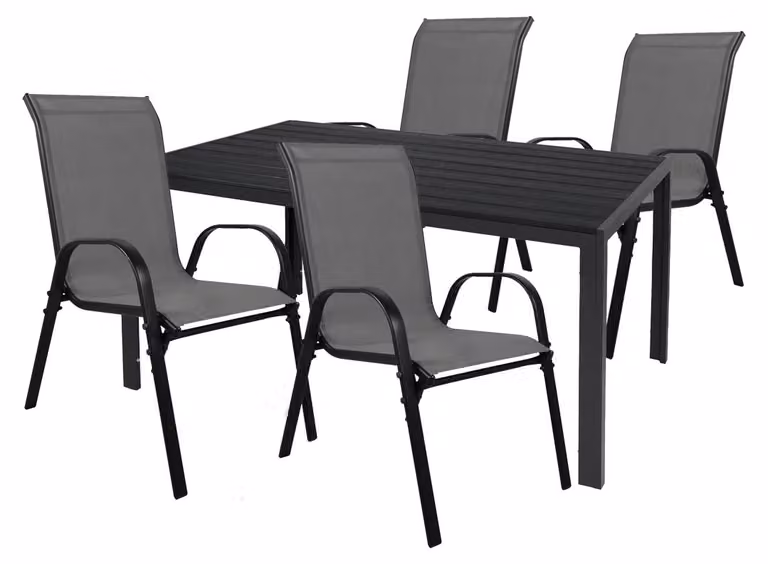 Set da giardino Set di sedute 5 pezzi 180x90cm Alluminio / Non-Legno