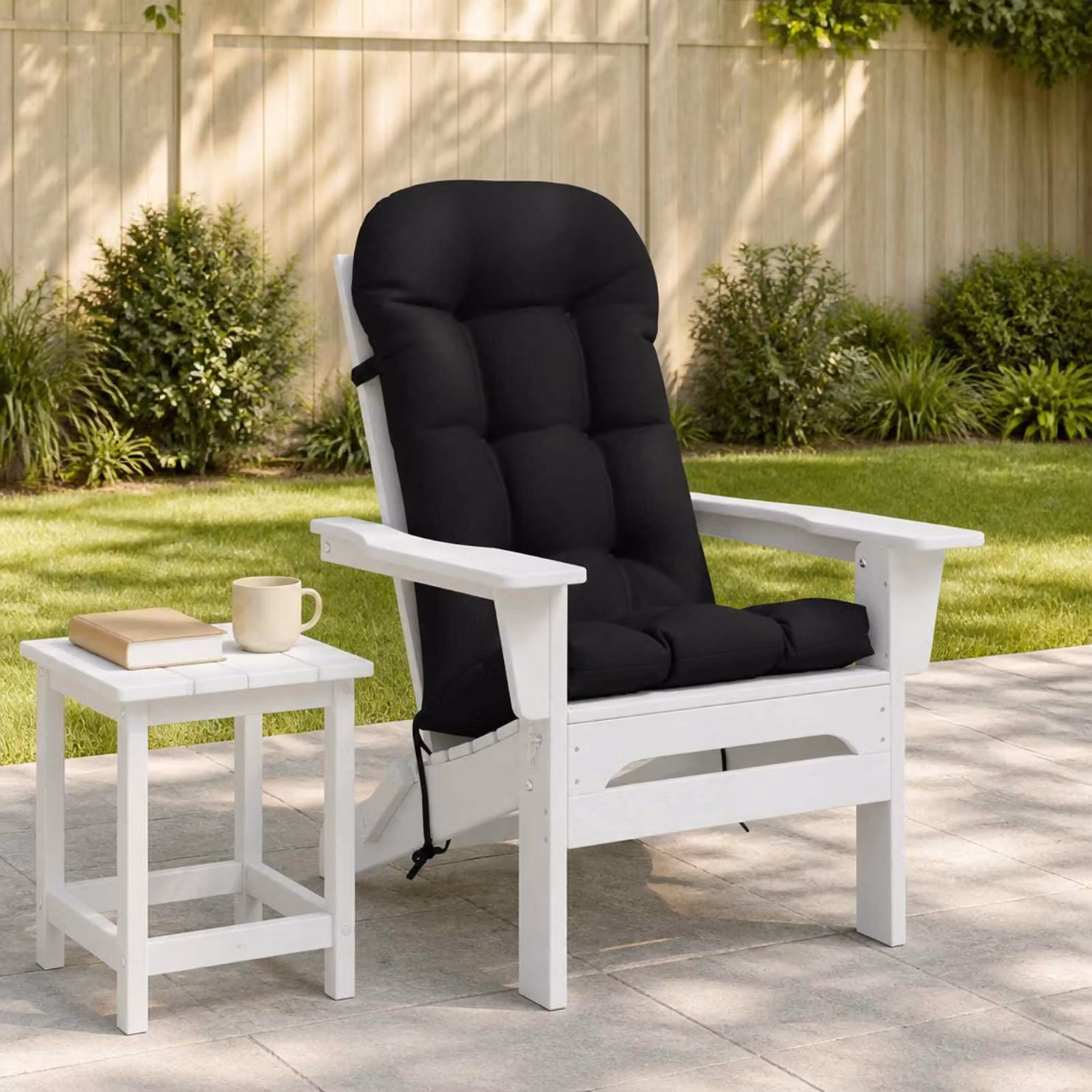 Cuscino per Lounger Sole vidaXL PUTTEN Nero in Poliestere Resistente ai Raggi UV