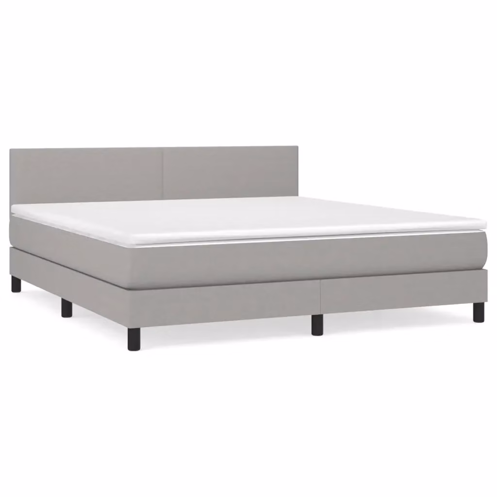 Giroletto a molle con materasso vidaXL in tessuto grigio chiaro e bianco L: 180 cm, P: 200 cm, H: 88 cm – 2