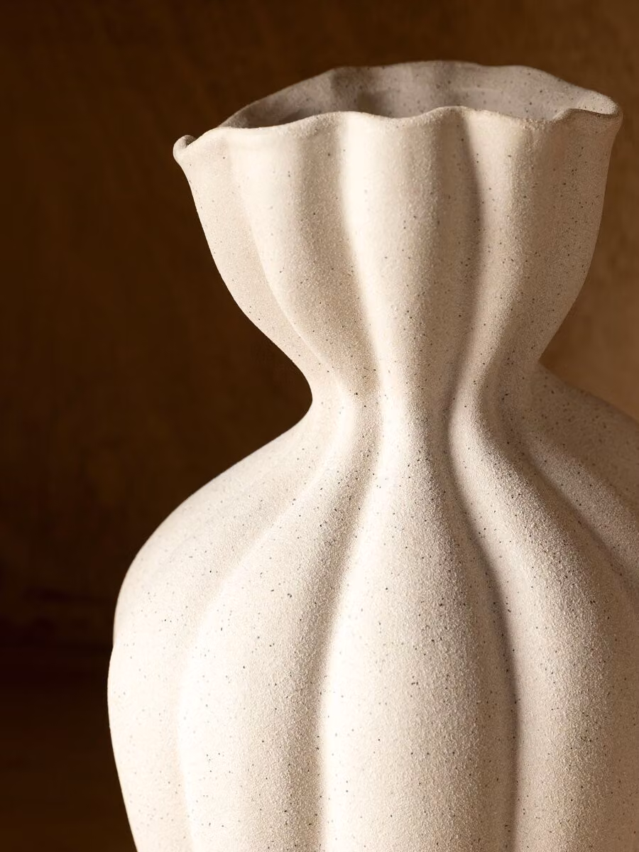 Vaso grande Capri bianco in ceramica Kenay Home H: 29,5 cm, L: 29,5 cm, P: 17,5 cm – 2