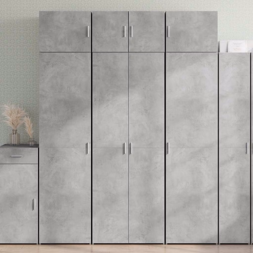 Armadietto da parete vidaXL in legno multistrato grigio cemento, L: 70 cm, P: 42,5 cm, H: 225 cm – 1
