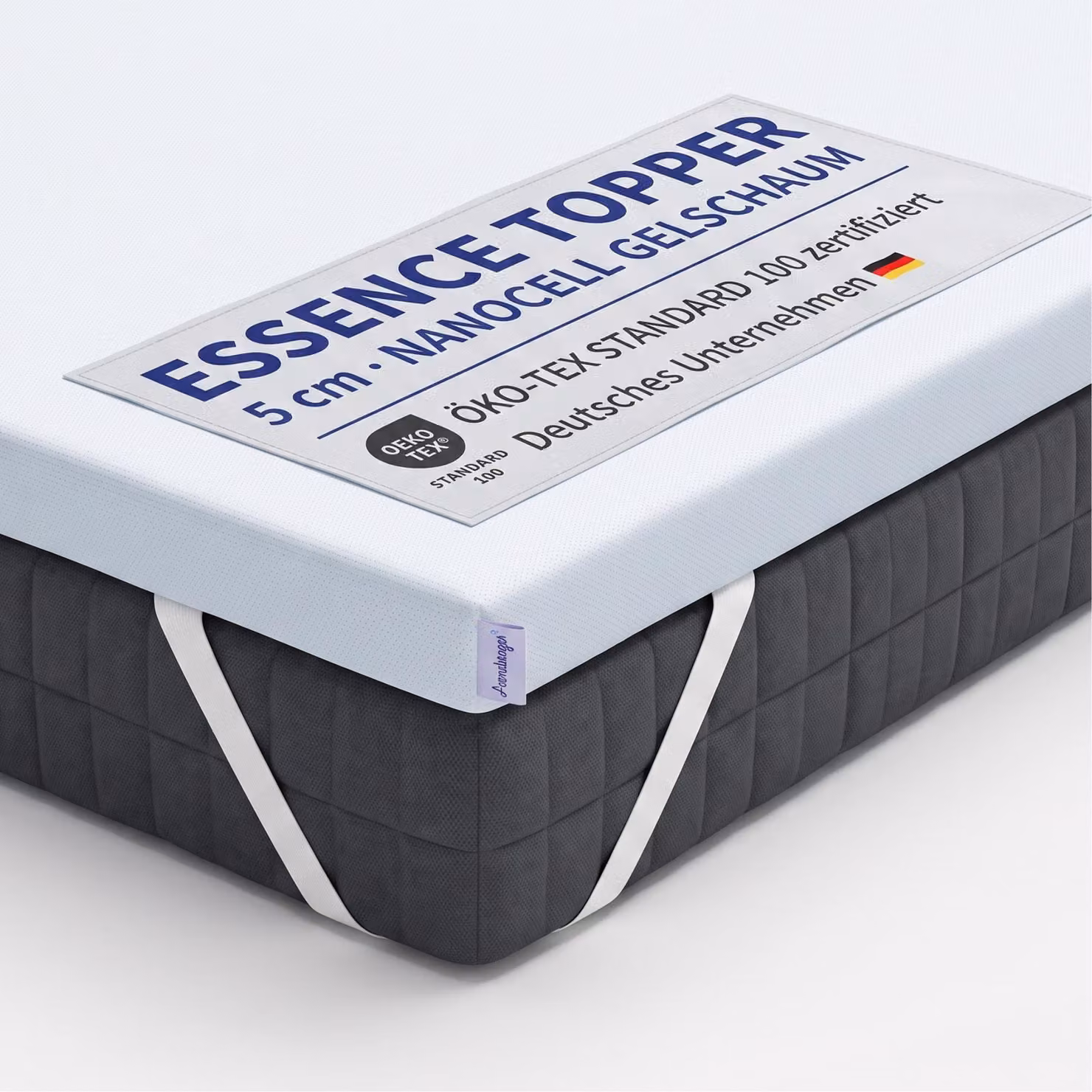 Arensberger topper per materasso ESSENCE, 90x200cm, topper per materasso in schiuma di gel, rivestimento lavabile, adatto per materassi a molle e in schiuma, altezza 5cm