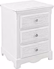 Cassettiera 3 Cassetti Yes Everyday in Legno e MDF Bianco Opaco Stile Rustico Larghezza: 40 cm
