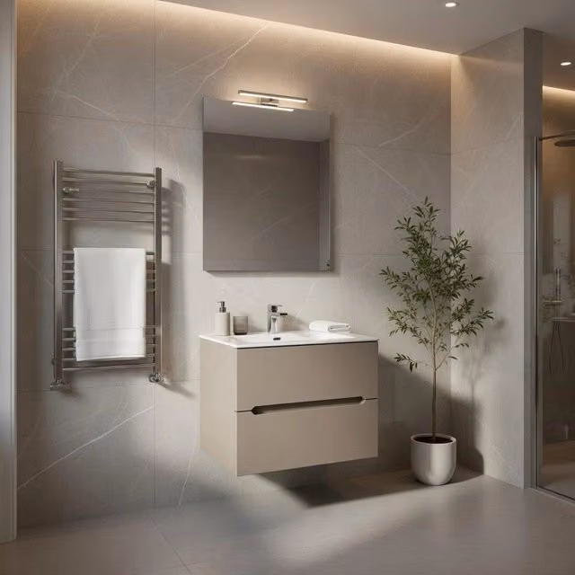 Composizione mobile bagno sospeso con cassetti cm 70 mod. TALIA - Tortora Opaco