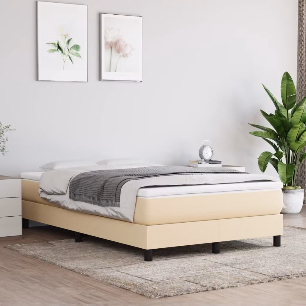 The Living Store struttura letto crema 120x200 cm in tessuto