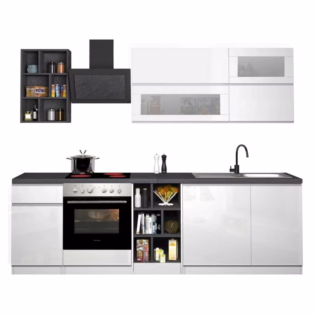 Cucinino Fonti DMORA Bianco Lucido con Cassetto e Ante a Battente – 2