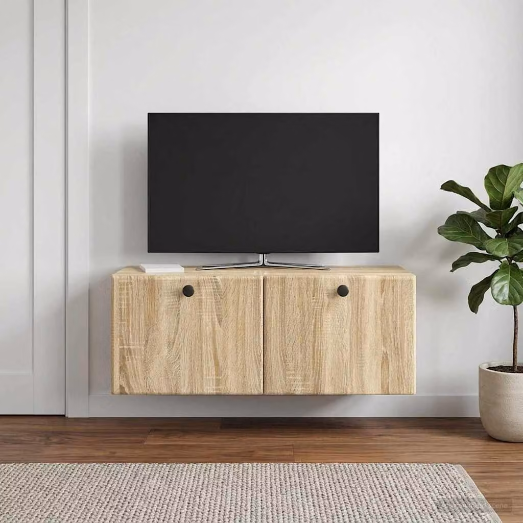 vidaXL Mobile Porta TV da Muro Moderno in Rovere Sonoma, L 78,5 x P 31 x H 30 cm