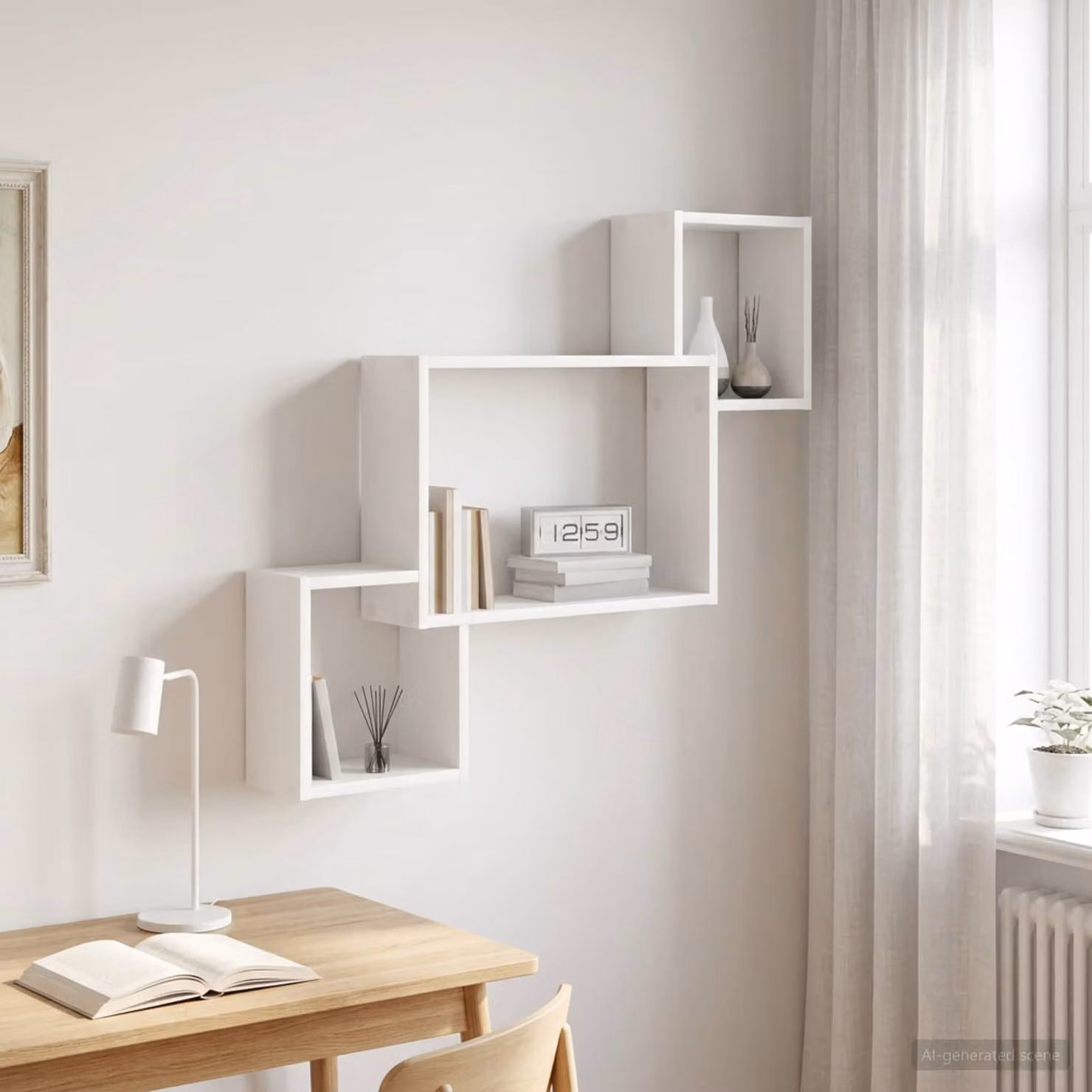Scaffale da parete moderno vidaXL Bianco L: 91,5 cm, P: 15 cm, H: 76 cm