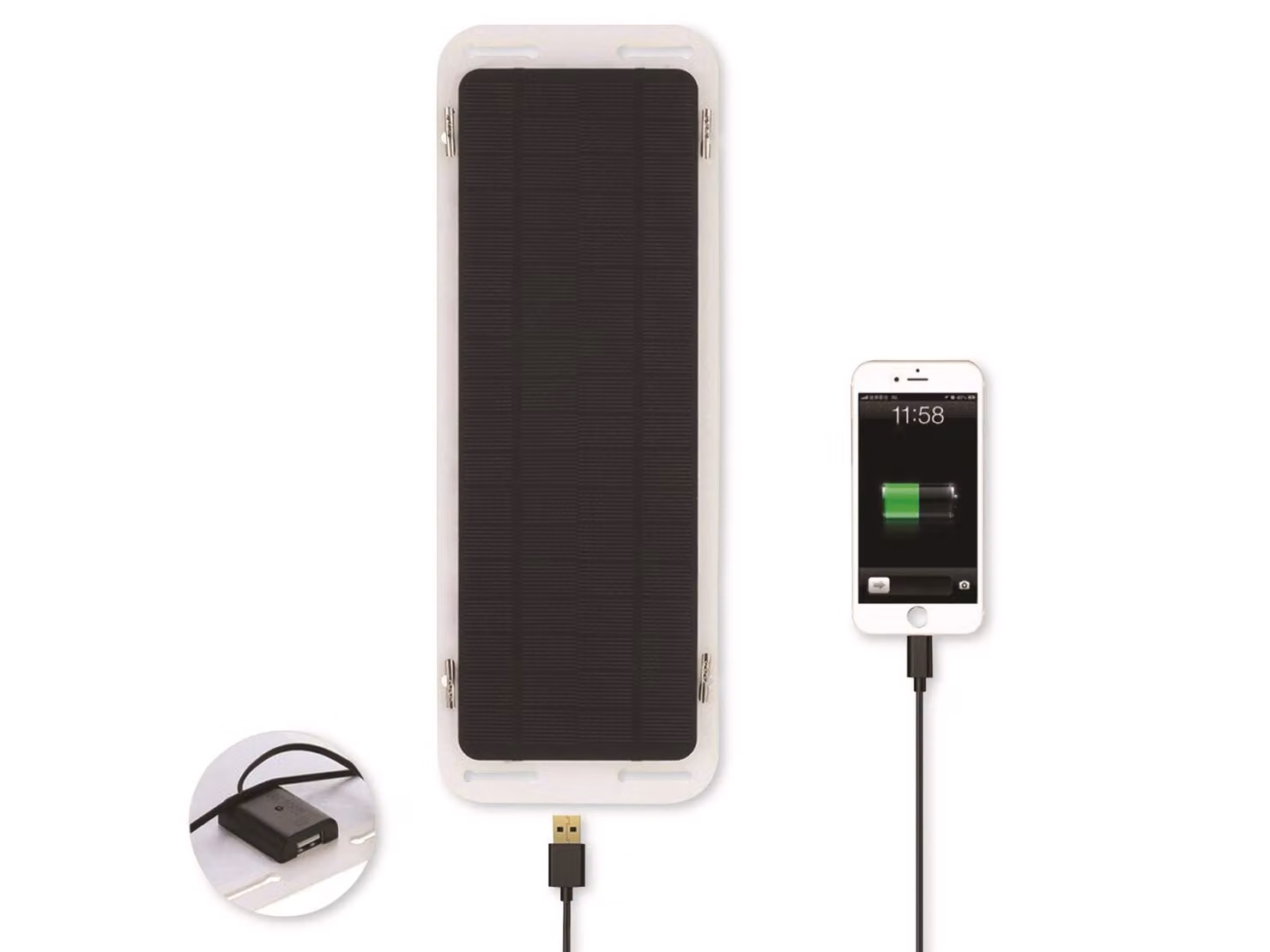 Protezione della batteria solare per auto IWH 12V / 5 Watt con USB