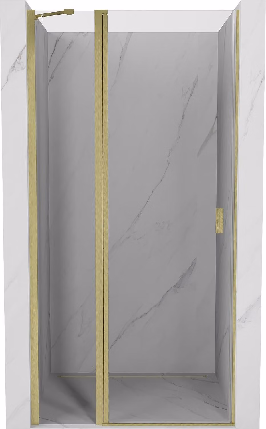 Mexen Mist porta doccia a battente 95 cm, trasparente, oro spazzolato - 8A4-095-000-55-00
